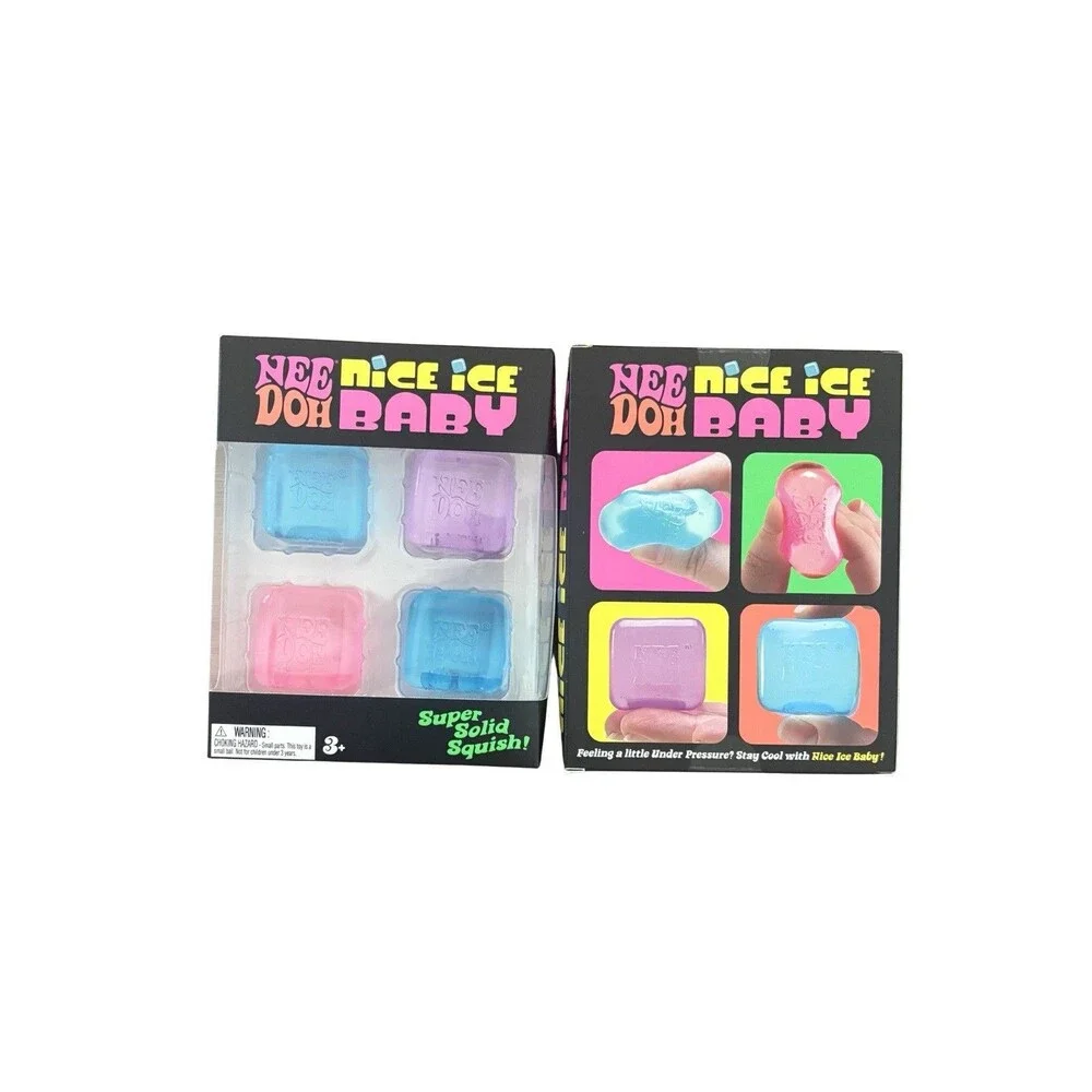 Nee Doh Nice Ice Baby Super Solid Squish Toys – Lot of 2 Packs (8 Total)